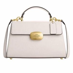 NWT COACH Eliza Top Handle Bag Purse Leather Chalk White Cream Gold Classic NEW